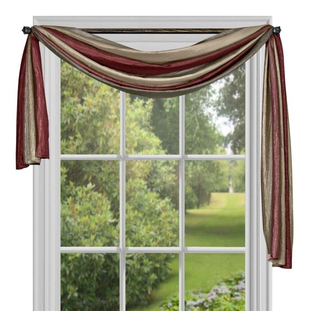 Meuse Window Curtain Scarf 50x144 - Burgundy